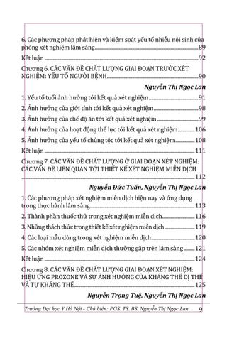  Những Vấn Đề Chất Lượng Xét Nghiệm Hoá Sinh - Miễn Dịch Trong Thực Hành Lâm Sàng - PGS.TS.BS. Nguyễn Thị Ngọc Lan 