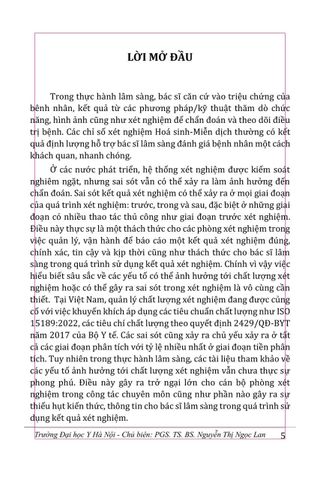  Những Vấn Đề Chất Lượng Xét Nghiệm Hoá Sinh - Miễn Dịch Trong Thực Hành Lâm Sàng - PGS.TS.BS. Nguyễn Thị Ngọc Lan 