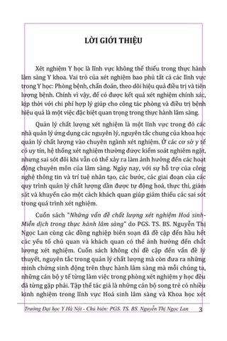  Những Vấn Đề Chất Lượng Xét Nghiệm Hoá Sinh - Miễn Dịch Trong Thực Hành Lâm Sàng - PGS.TS.BS. Nguyễn Thị Ngọc Lan 