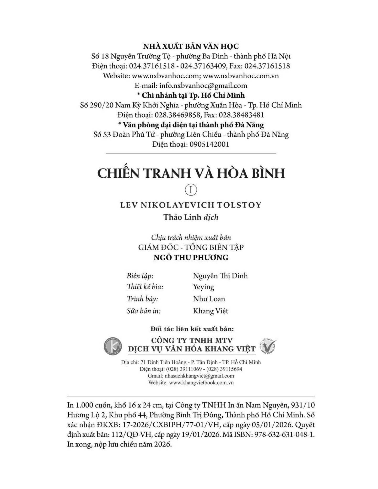 Chiến Tranh Và Hòa Bình Trọn Bộ 2 Tập (Bìa Cứng) - Lev Nikolayevich Tolstoy
