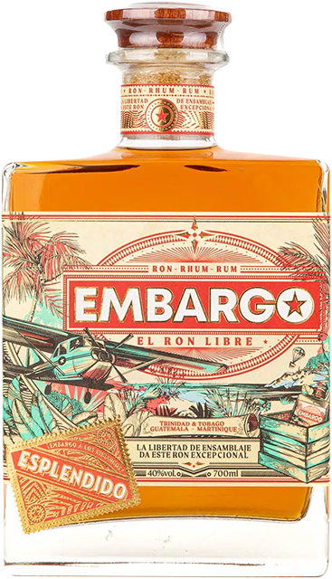 Embargo, Anejo Esplendido Rhum, 70cl, Caribbean Blend Rhum (les Bienheureux Jean Moueix)