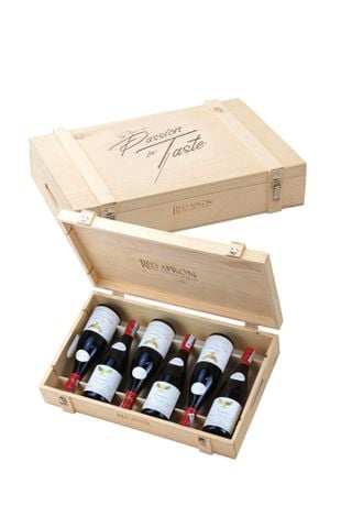 Red Apron Flat Wooden Box / 6 btls (Chỉ bán kèm rượu)