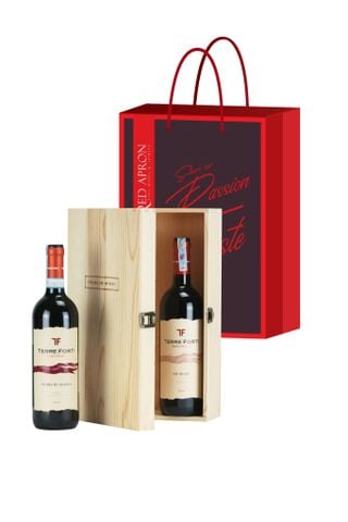 Flip top Wooden Box 2btls (Chỉ bán kèm rượu)