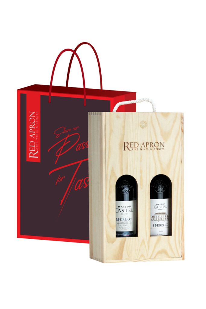 Slide lid Wooden Box 2btls (Chỉ bán kèm rượu)