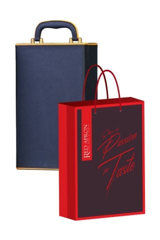 Hộp da xanh 2 chai kèm phụ kiện