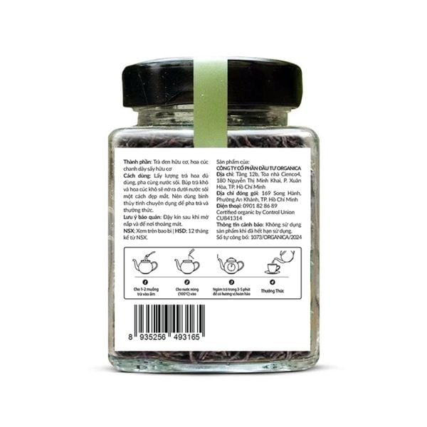  Trà hoa và quả hữu cơ Mùa 45gr (trà đen mix cúc chanh dây) 