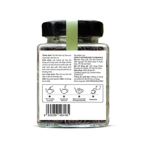  Trà hoa và quả hữu cơ Mùa 45gr (trà đen mix cúc chanh dây) 