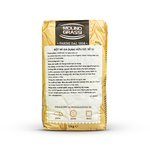  Bột mì đa dụng hữu cơ Molino Grassi (Bột số 11 ) 