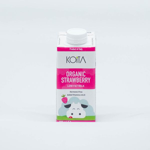  Sữa Bò Hữu Cơ Vị Dâu Ít Béo KOITA 200ML 