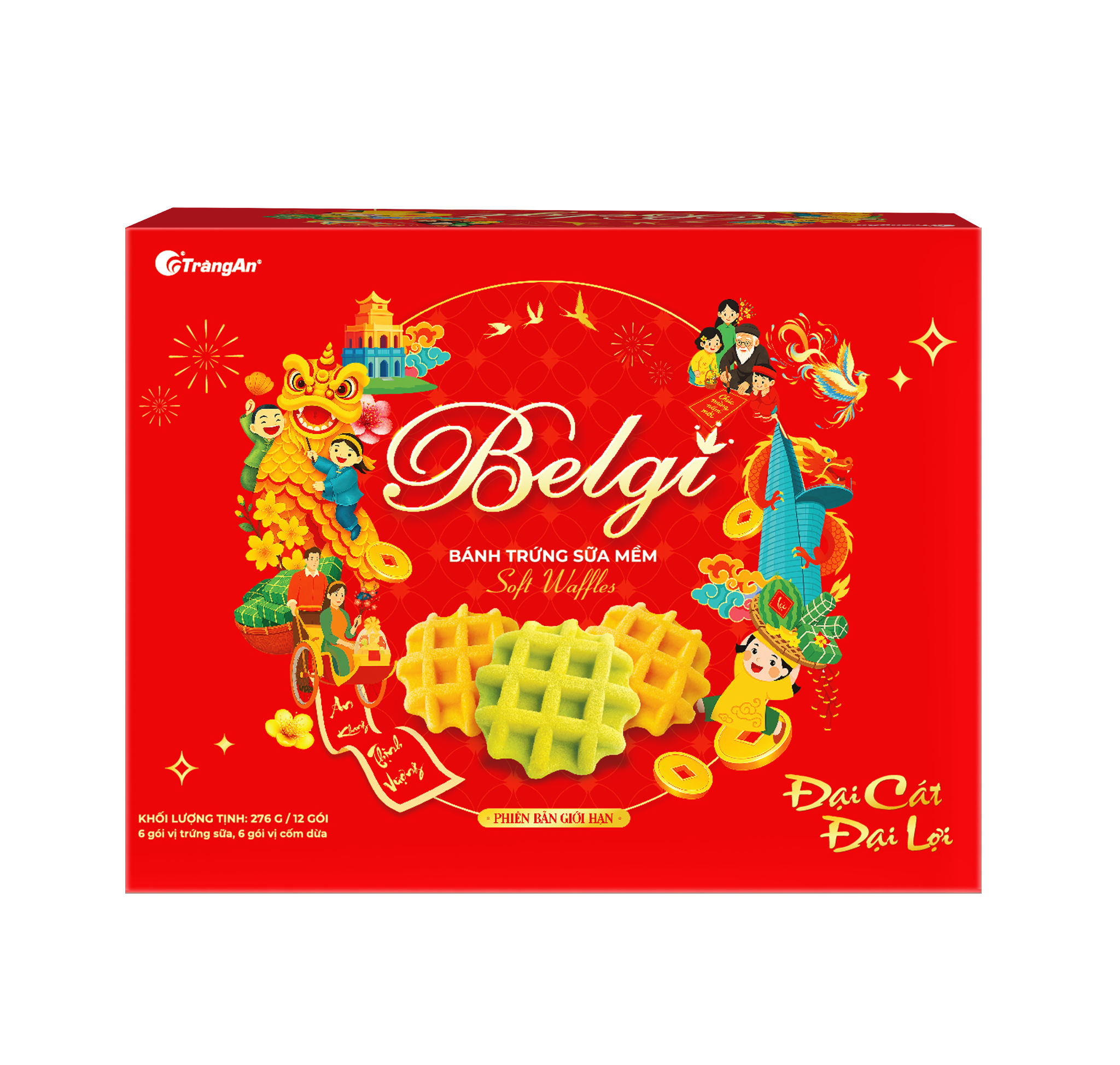  BÁNH BELGI TRỨNG SỮA MỀM 276G ĐẠI CÁT ĐẠI LỢI (PHIÊN BẢN GIỚI HẠN TẾT 2026) 