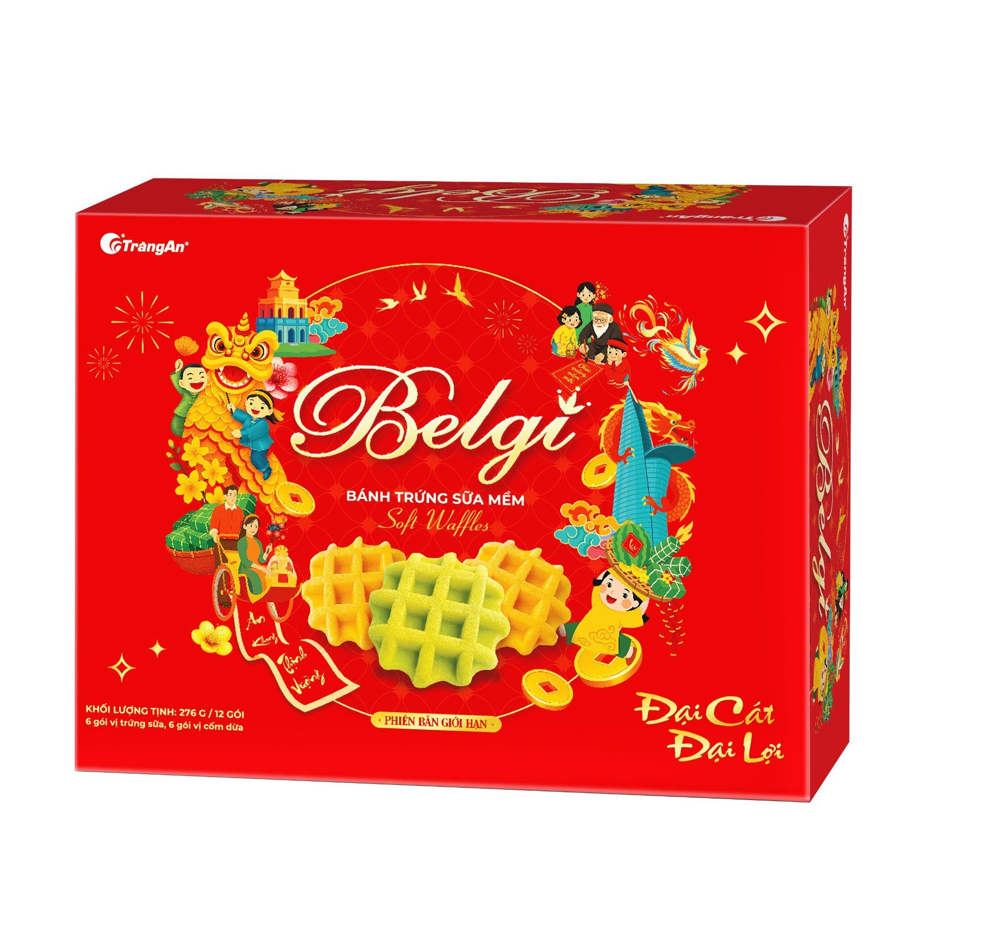  BÁNH BELGI TRỨNG SỮA MỀM 276G ĐẠI CÁT ĐẠI LỢI (PHIÊN BẢN GIỚI HẠN TẾT 2026) 