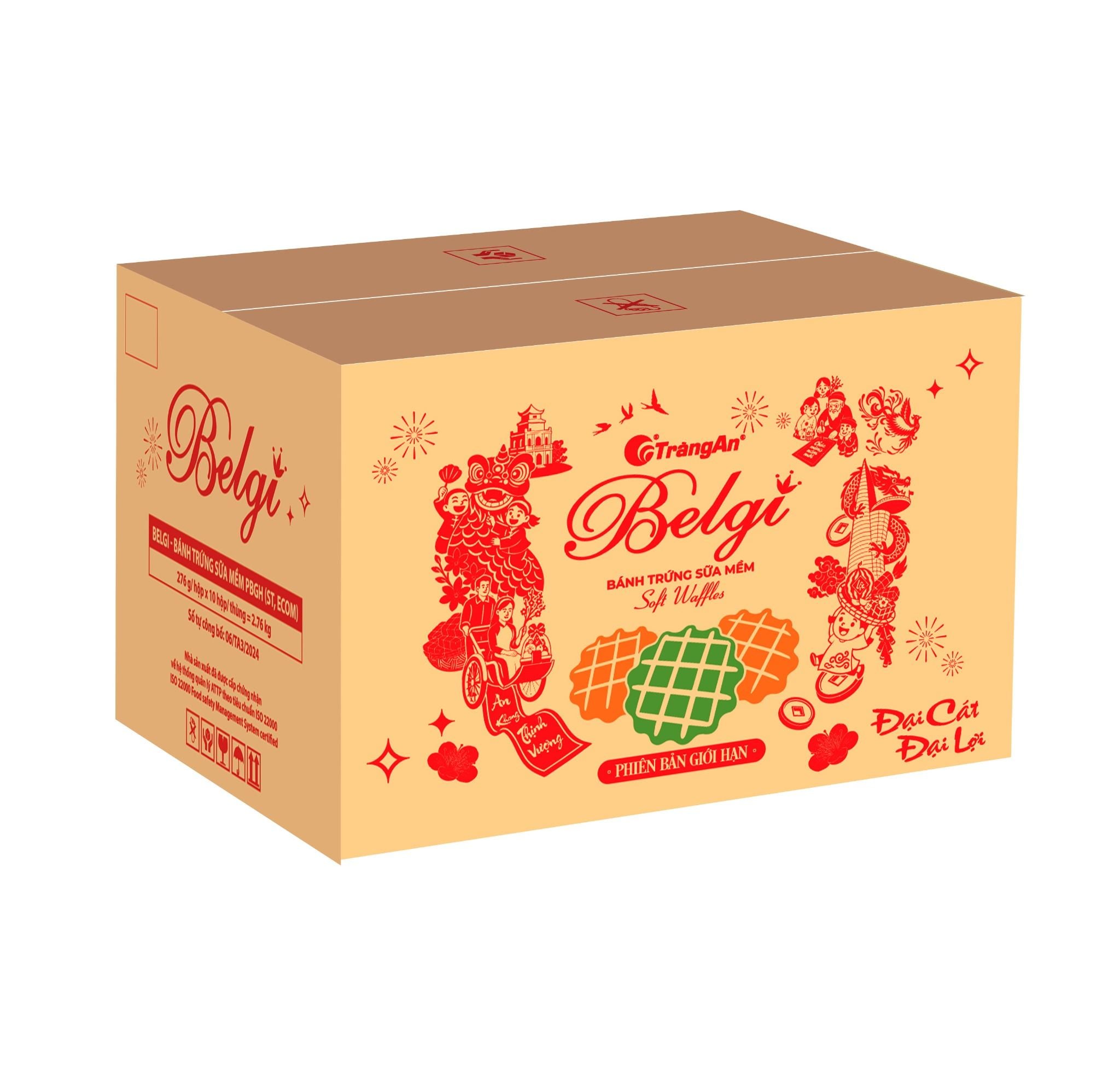  BÁNH BELGI TRỨNG SỮA MỀM 276G ĐẠI CÁT ĐẠI LỢI (PHIÊN BẢN GIỚI HẠN TẾT 2026) 