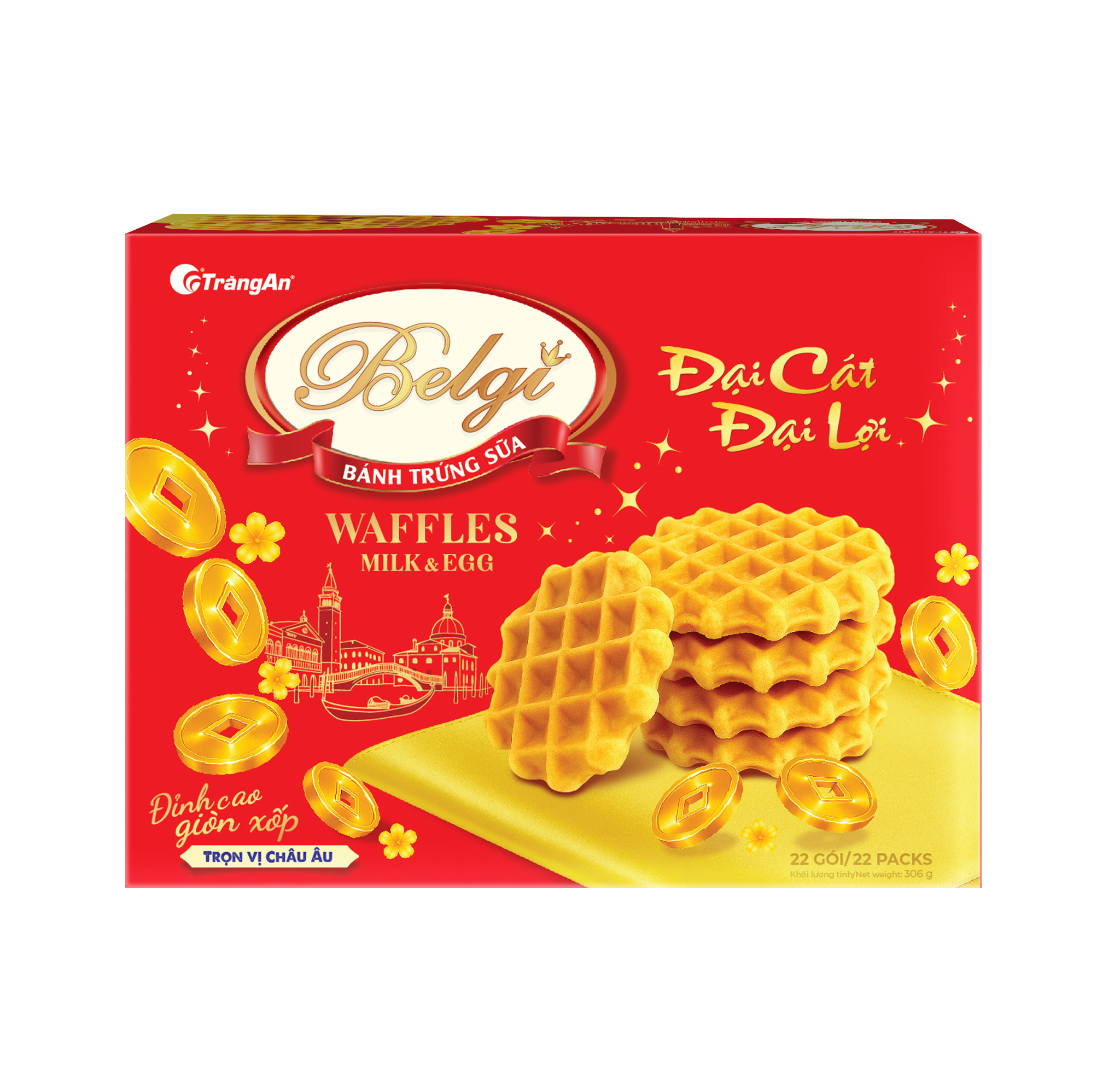  BÁNH BELGI TRỨNG SỮA GIÒN 306G ĐẠI CÁT ĐẠI LỢI (PHIÊN BẢN GIỚI HẠN TẾT 2026) 