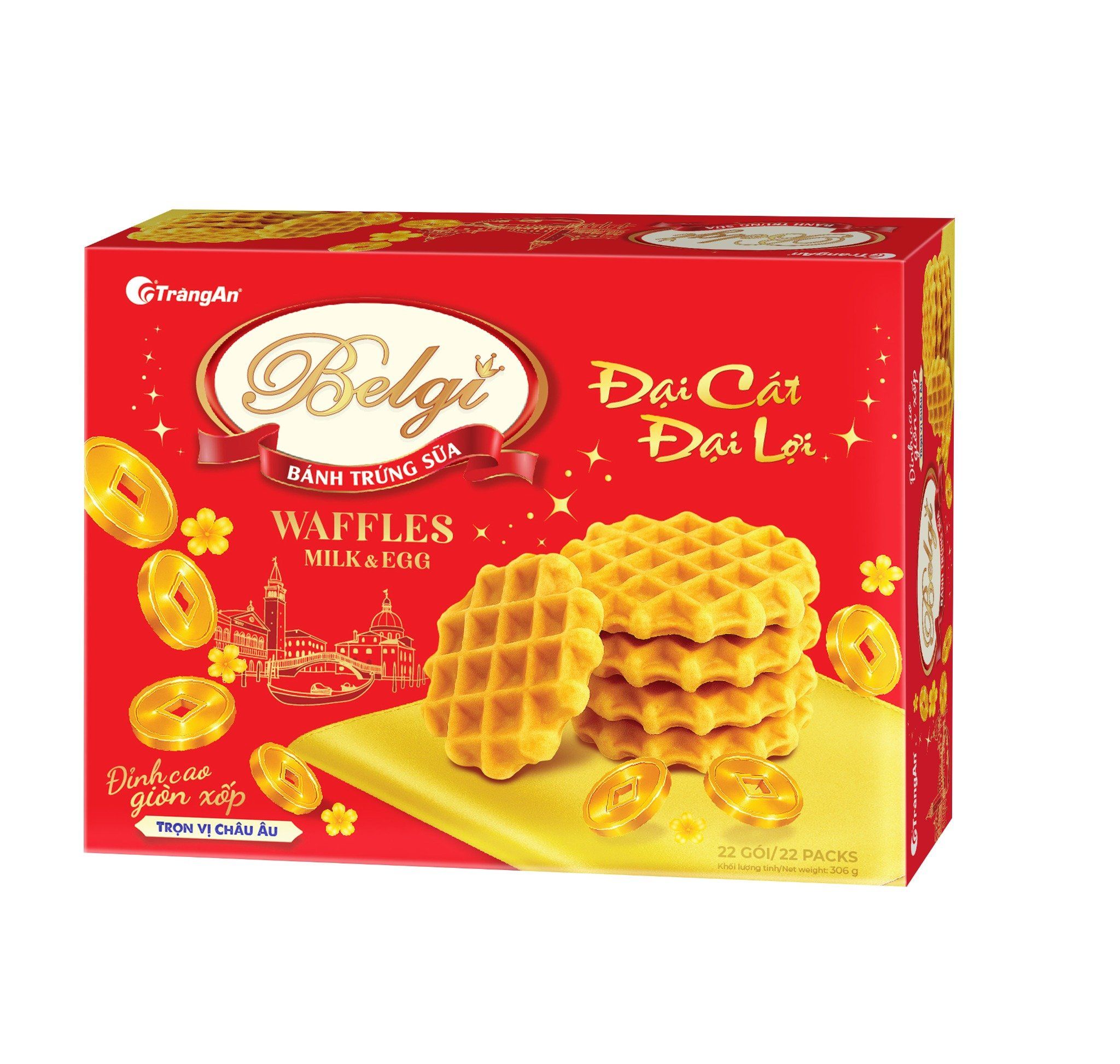  BÁNH BELGI TRỨNG SỮA GIÒN 306G ĐẠI CÁT ĐẠI LỢI (PHIÊN BẢN GIỚI HẠN TẾT 2026) 