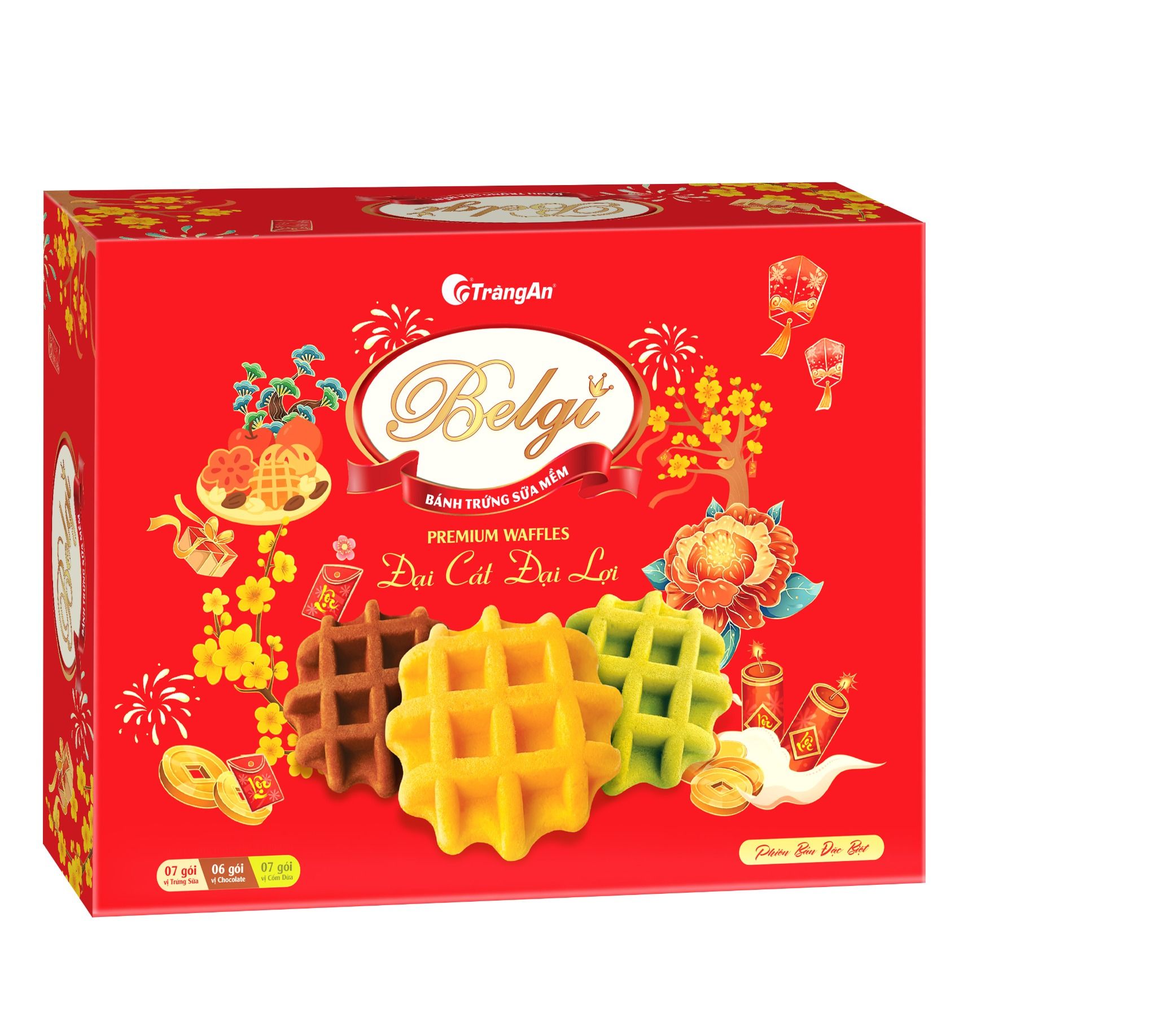  BÁNH BELGI TRỨNG SỮA MỀM 460G - màu đỏ (PHIÊN BẢN GIỚI HẠN TẾT 2026) 