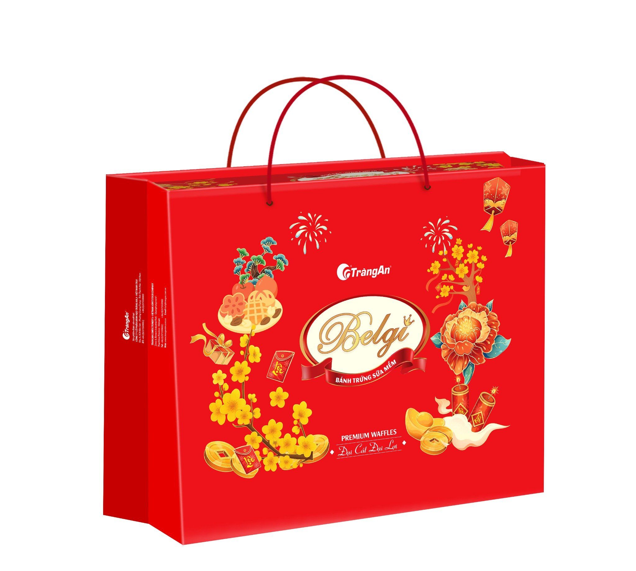  BÁNH BELGI TRỨNG SỮA MỀM 460G - màu đỏ (PHIÊN BẢN GIỚI HẠN TẾT 2026) 