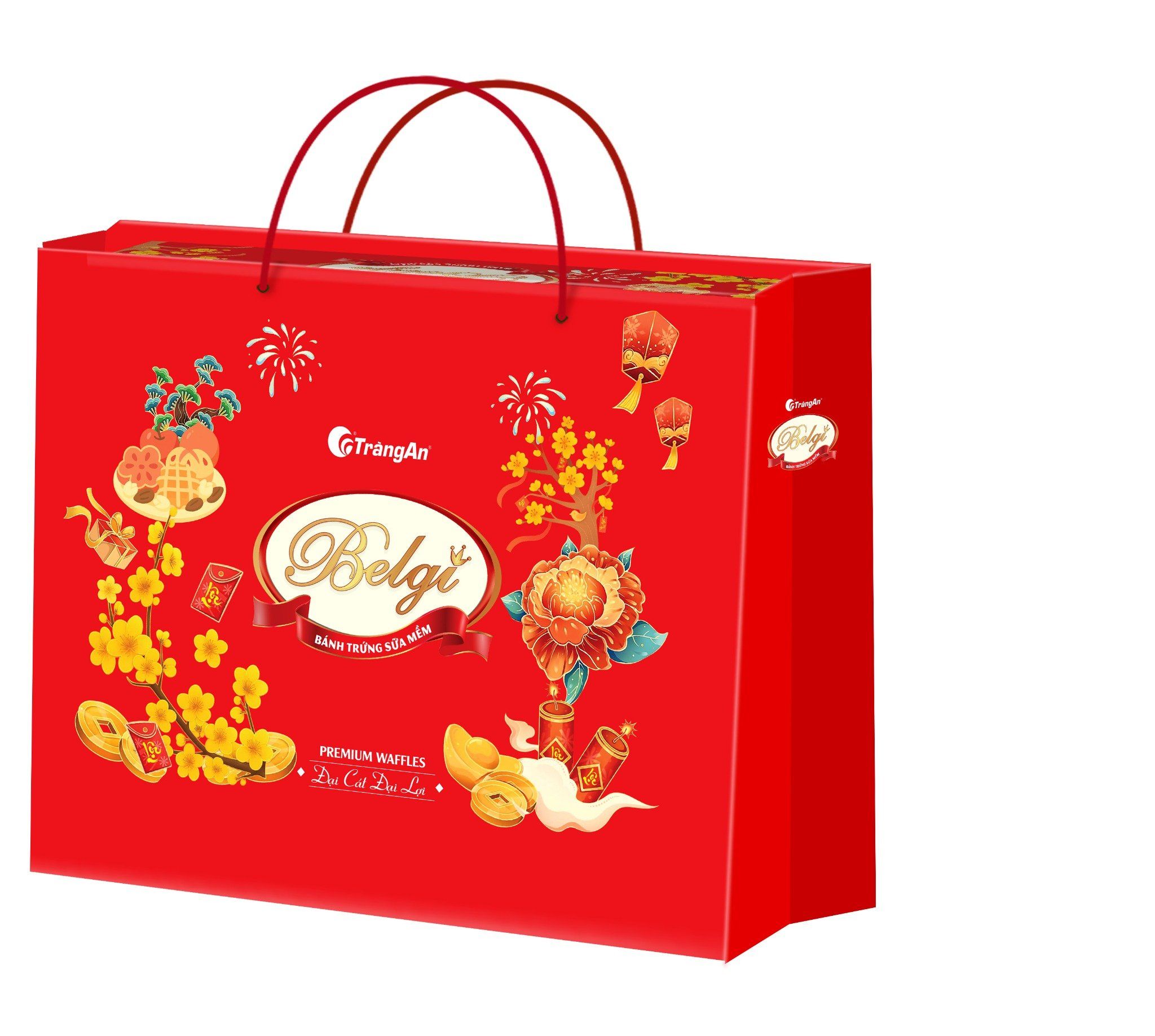  BÁNH BELGI TRỨNG SỮA MỀM 460G - màu đỏ (PHIÊN BẢN GIỚI HẠN TẾT 2026) 