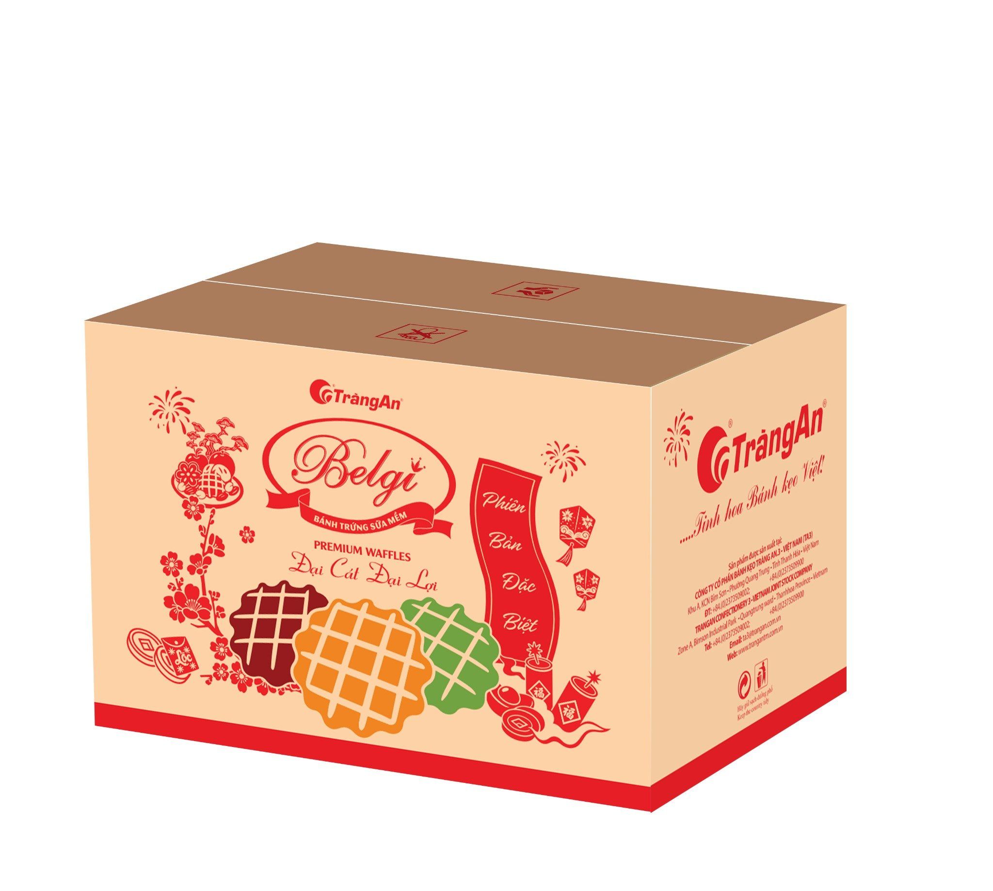  BÁNH BELGI TRỨNG SỮA MỀM 460G - màu đỏ (PHIÊN BẢN GIỚI HẠN TẾT 2026) 