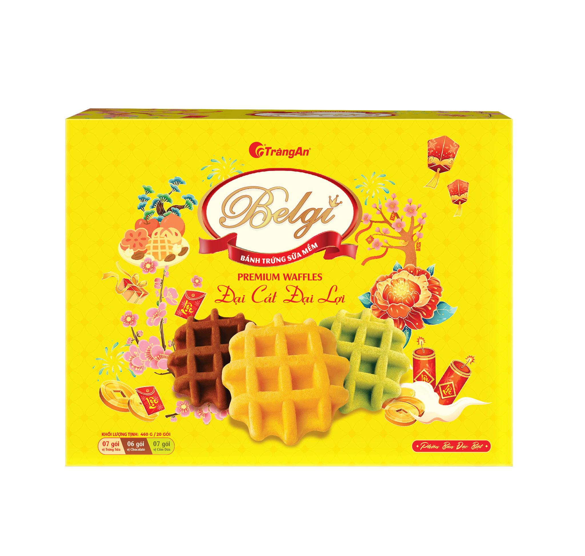  BÁNH BELGI TRỨNG SỮA MỀM 460G - màu vàng (PHIÊN BẢN GIỚI HẠN TẾT 2026) 