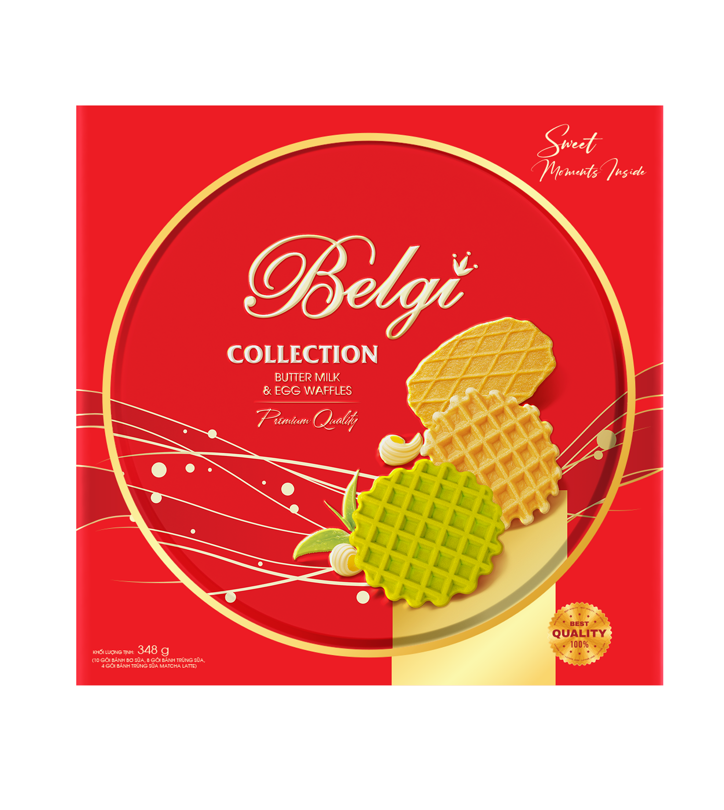  BÁNH BELGI TRỨNG SỮA GIÒN 348G - màu đỏ (PHIÊN BẢN GIỚI HẠN TẾT 2026) 