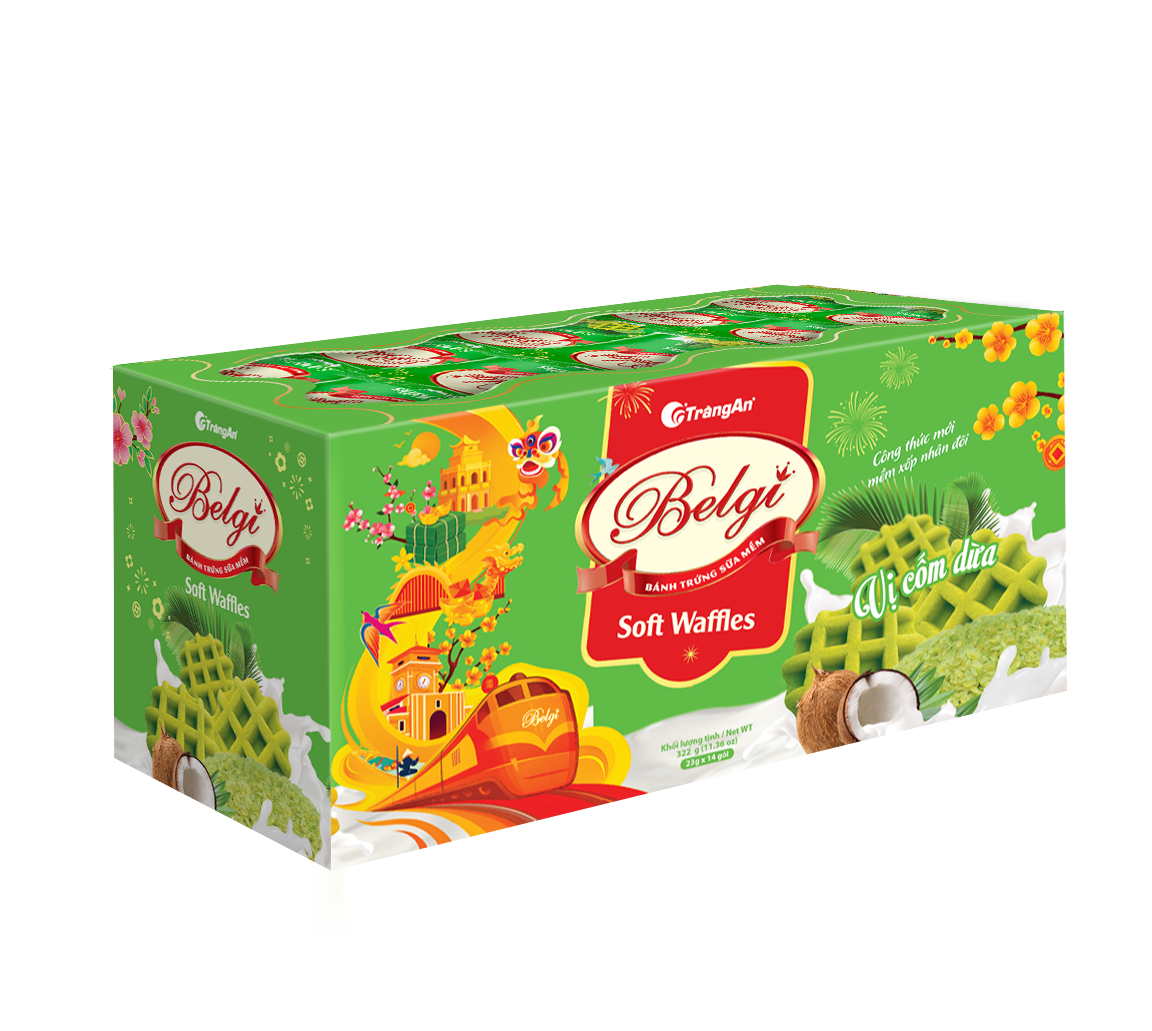  BÁNH BELGI TRỨNG SỮA MỀM VỊ CỐM DỪA 322G (PHIÊN BẢN GIỚI HẠN TẾT 2026) 