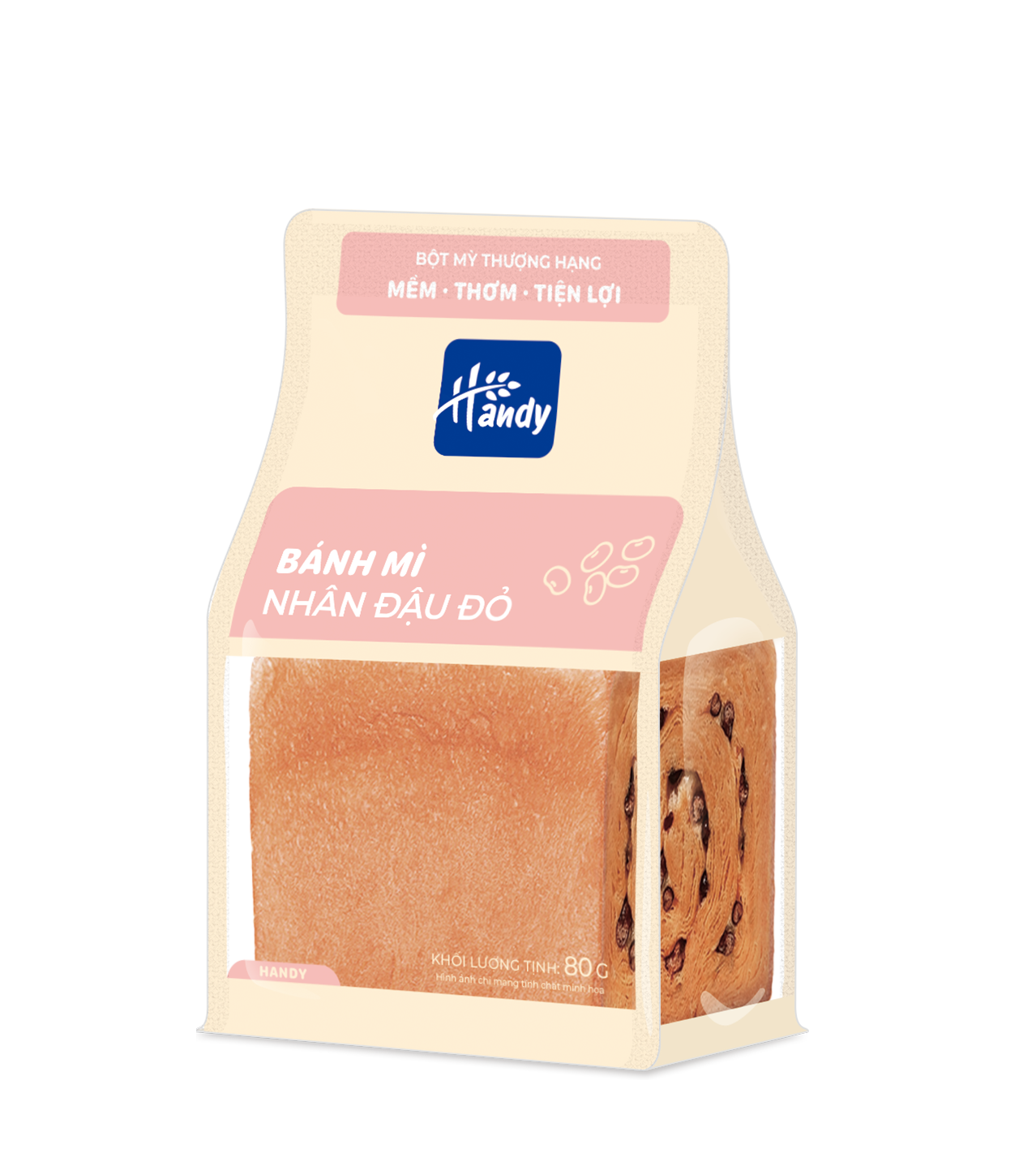  HANDY - BÁNH MÌ NHÂN ĐẬU ĐỎ 80g 