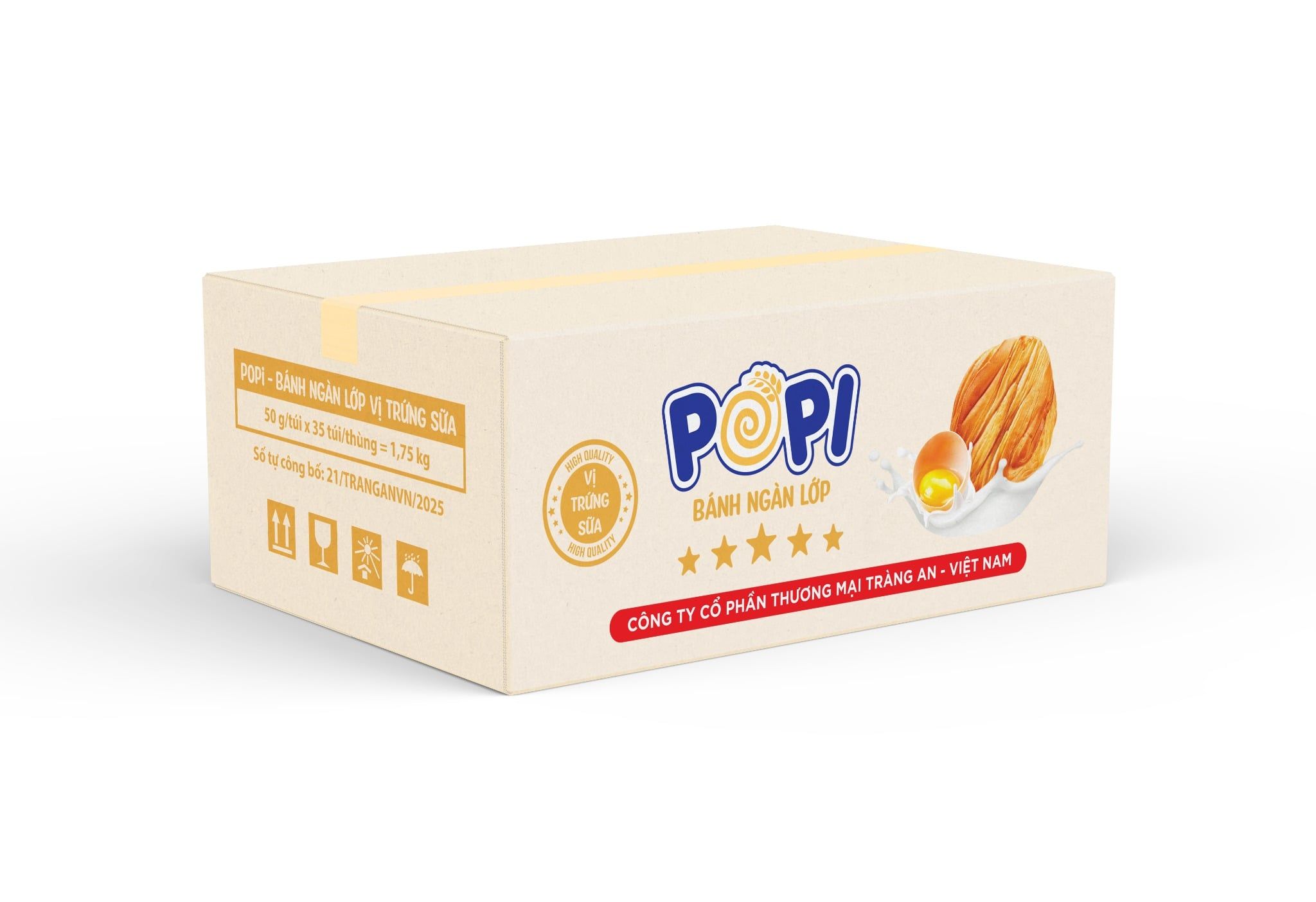  POPI - BÁNH NGÀN LỚP VỊ TRỨNG SỮA 50g 