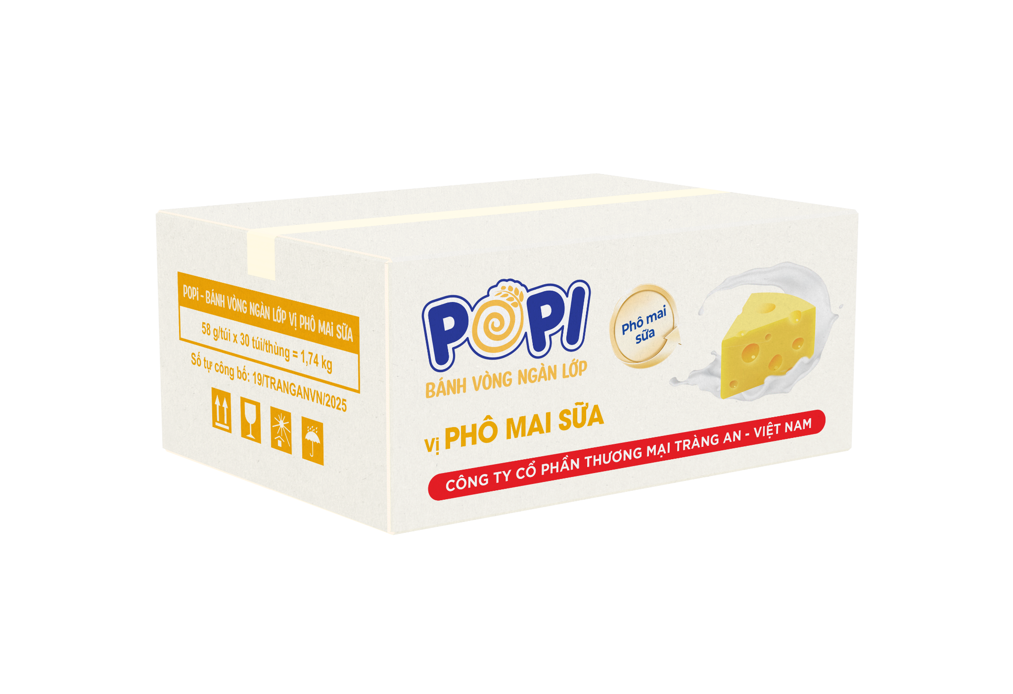  POPI BÁNH VÒNG NGÀN LỚP VỊ PHÔ MAI SỮA 58g 
