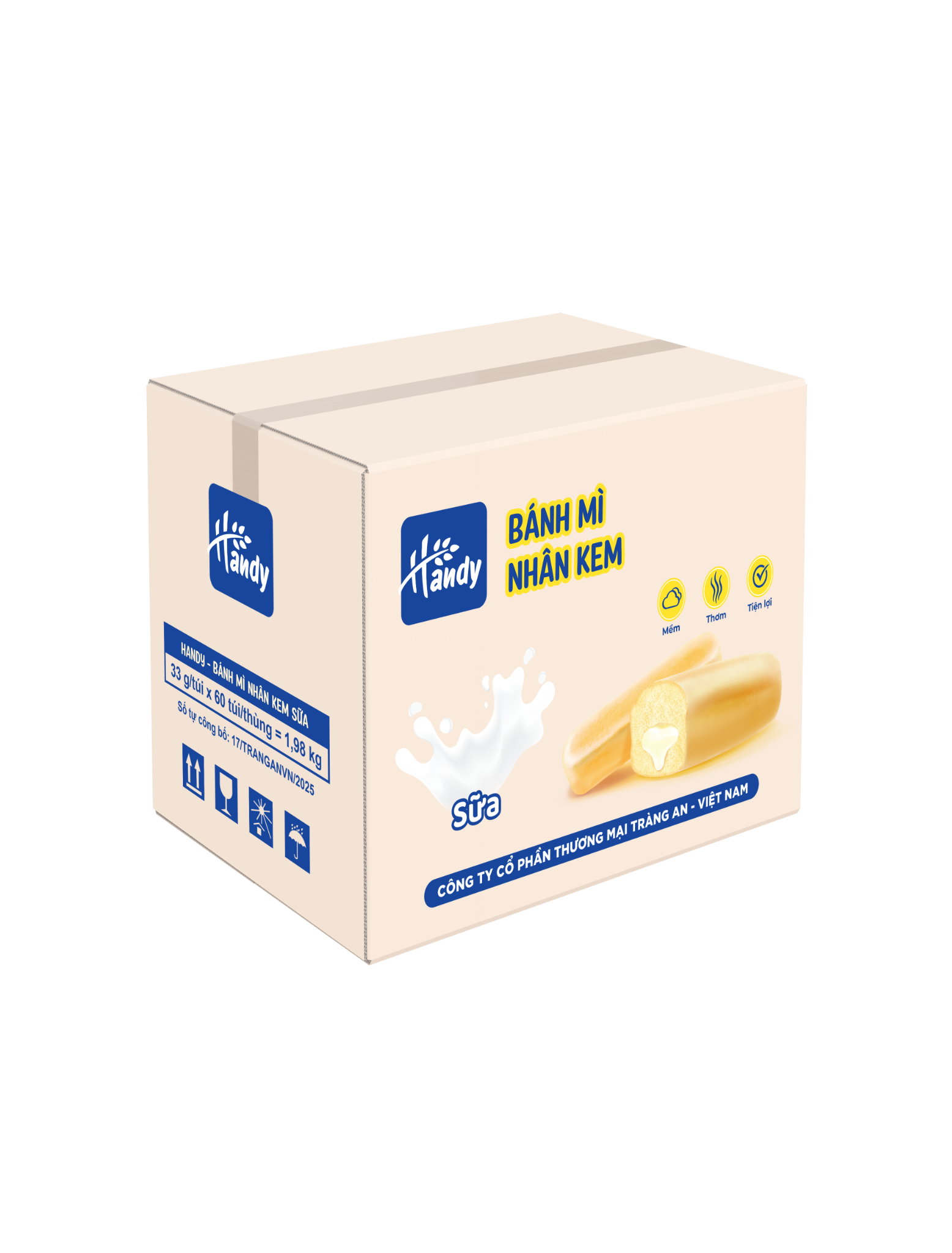  HANDY - BÁNH MÌ NHÂN KEM SỮA 33g 