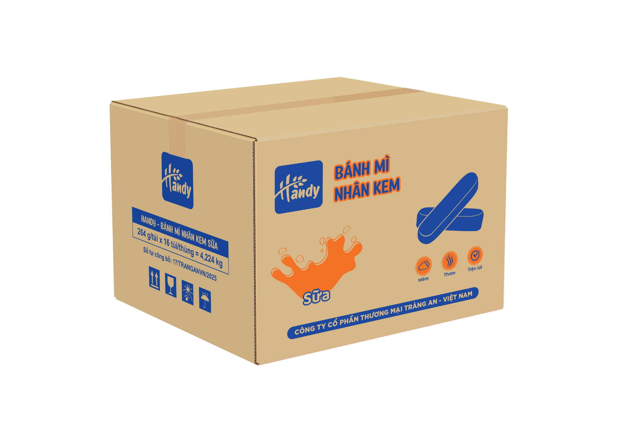  HANDY - BÁNH MÌ NHÂN KEM SỮA 264g 
