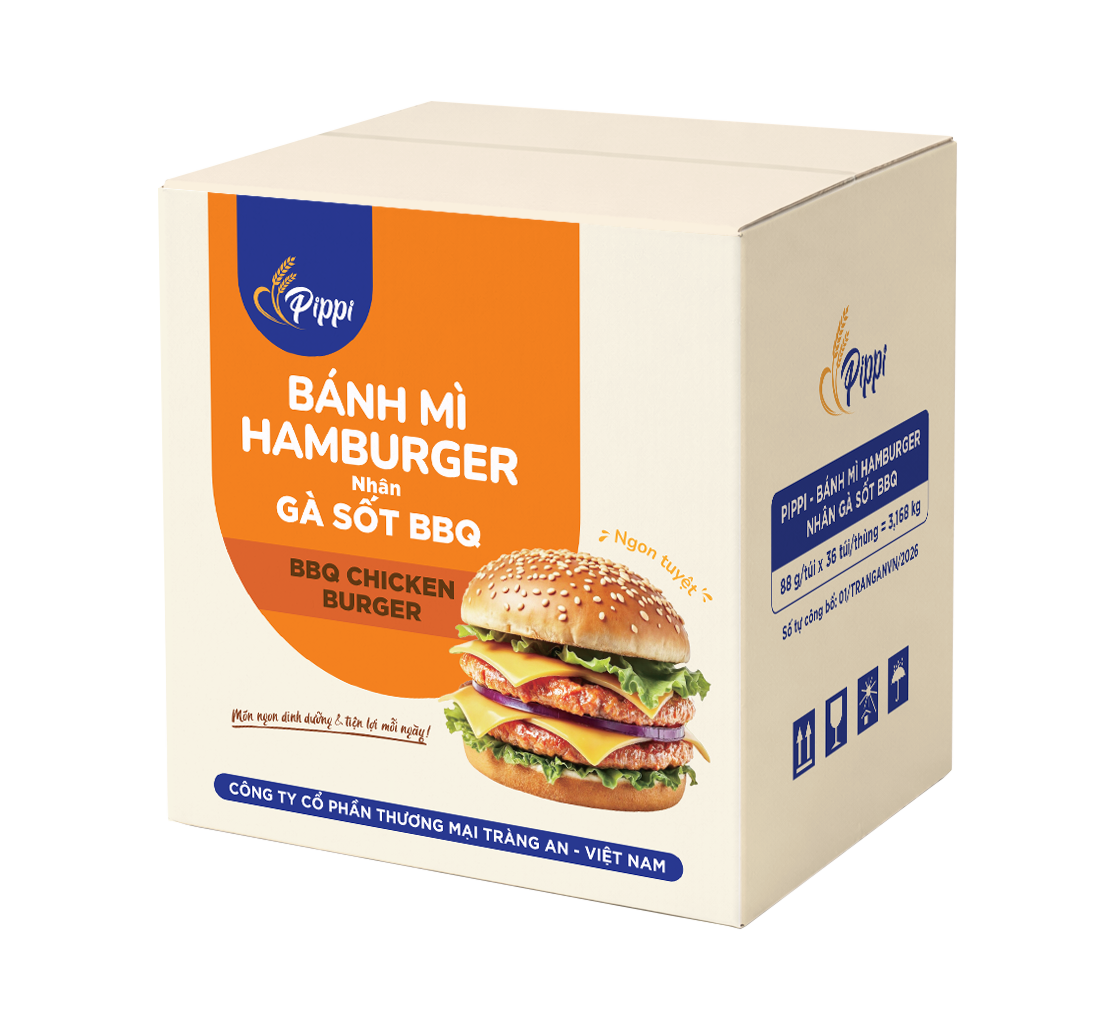  PIPPI - BÁNH MÌ HAMBURGER NHÂN GÀ SỐT BBQ 88g 