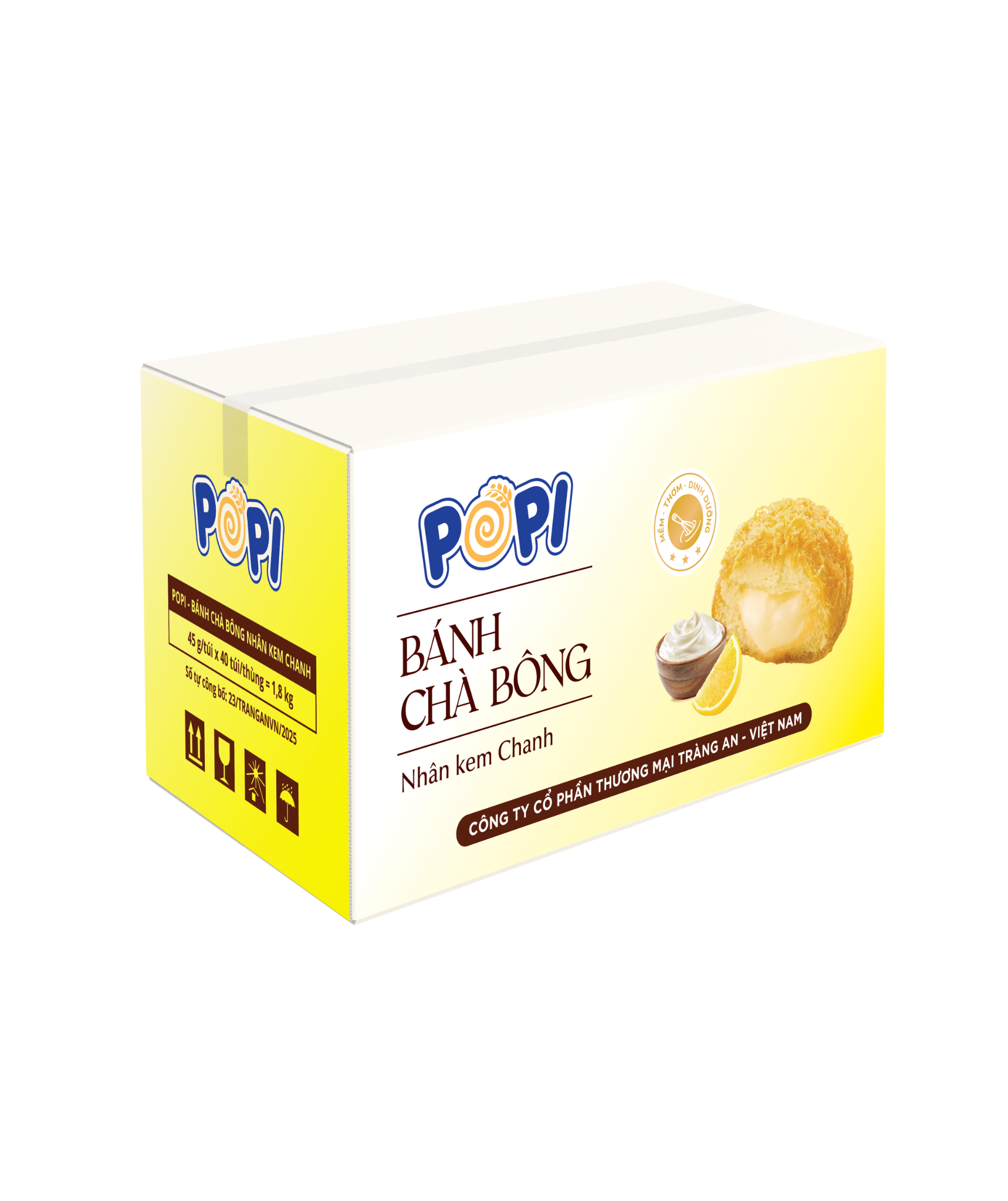  POPI - BÁNH CHÀ BÔNG NHÂN KEM CHANH 45g 