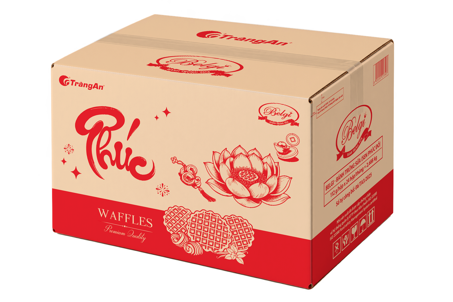  BELGI - BÁNH TRỨNG SỮA 112G (SEN PHÚC ĐỎ) 