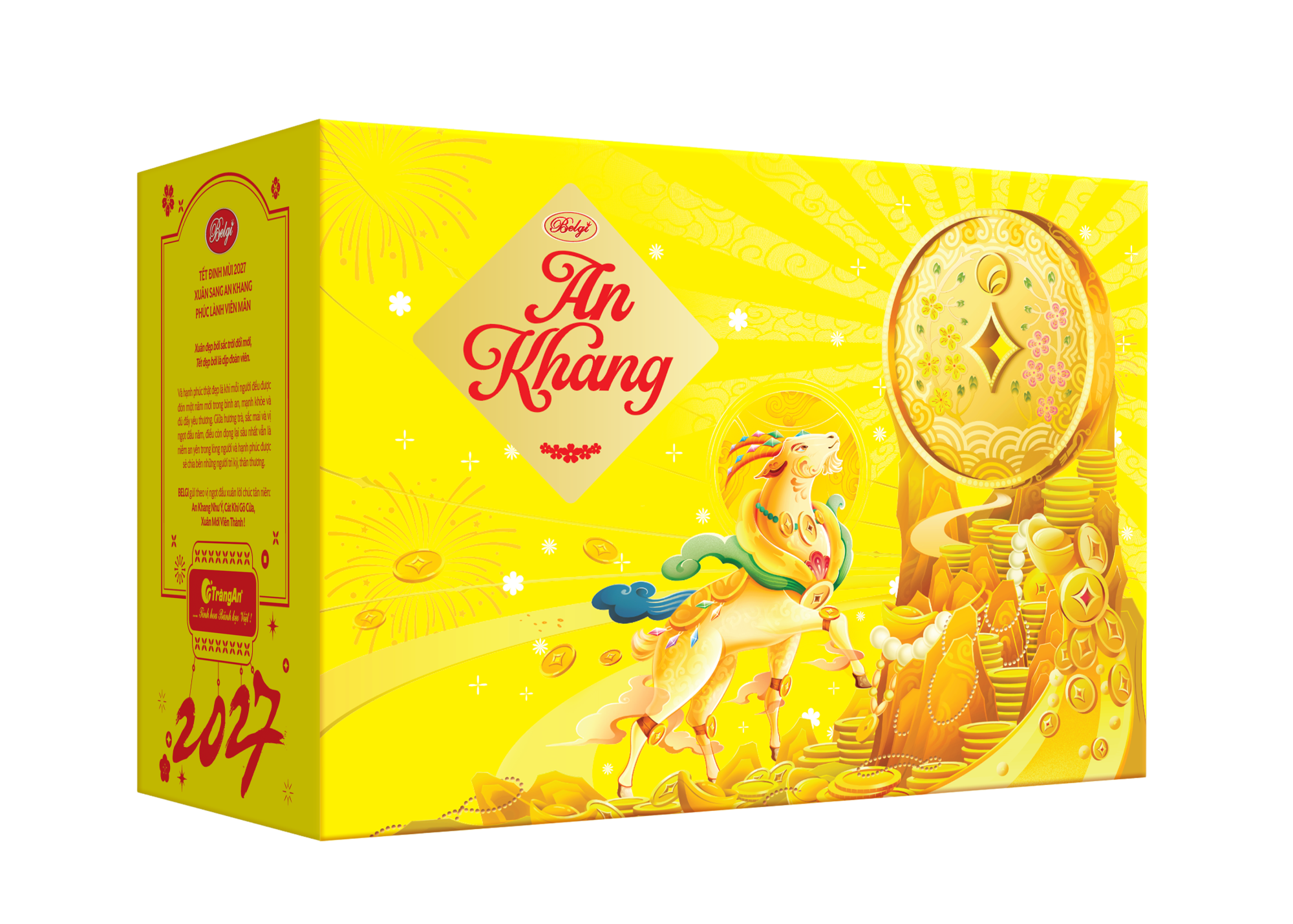  HỘP QUÀ TẶNG TẾT BELGI AN KHANG 764 g (HỘP MÀU VÀNG) 