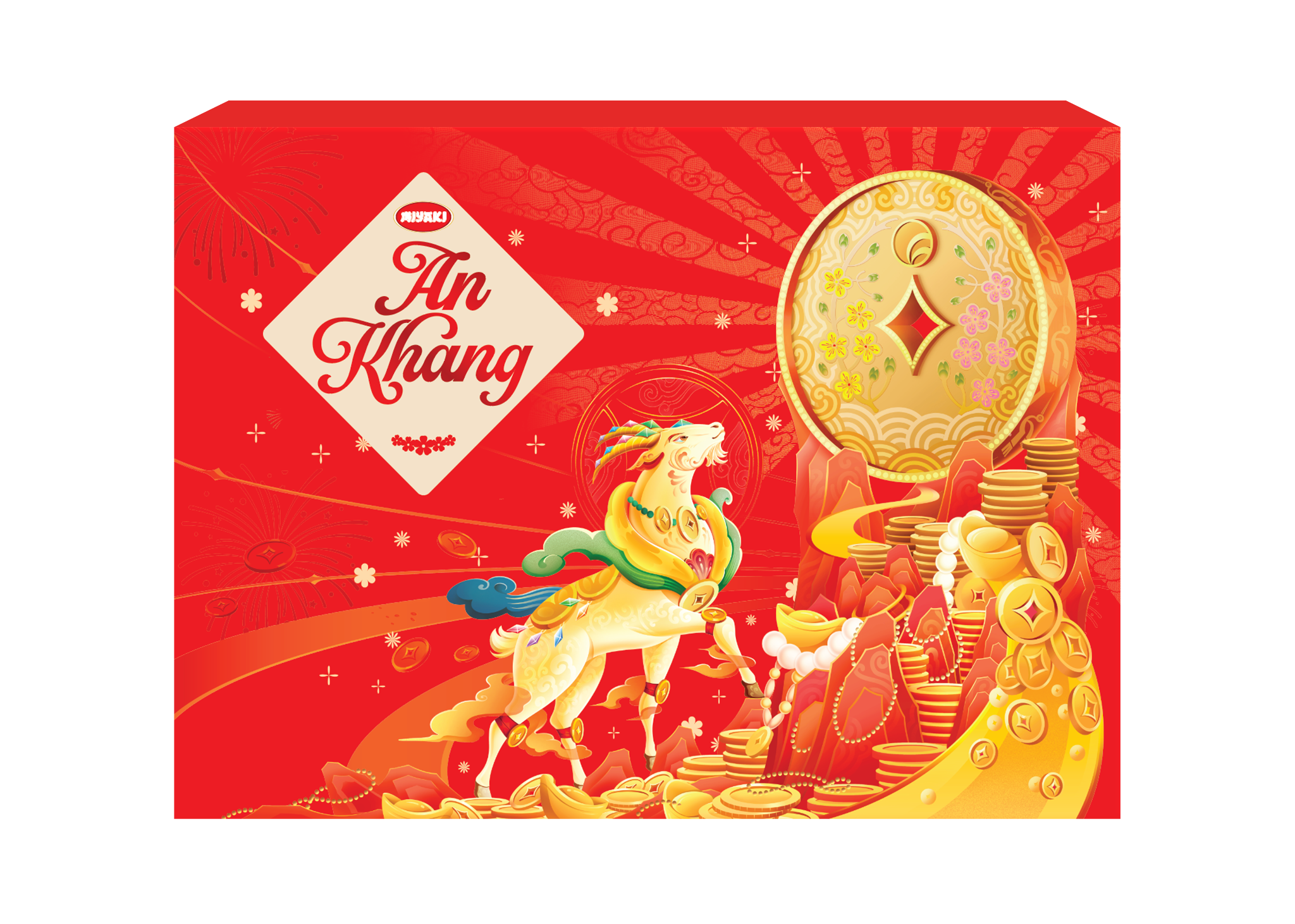  HỘP QUÀ TẶNG TẾT MIYAKI AN KHANG 674 g (HỘP MÀU ĐỎ) 