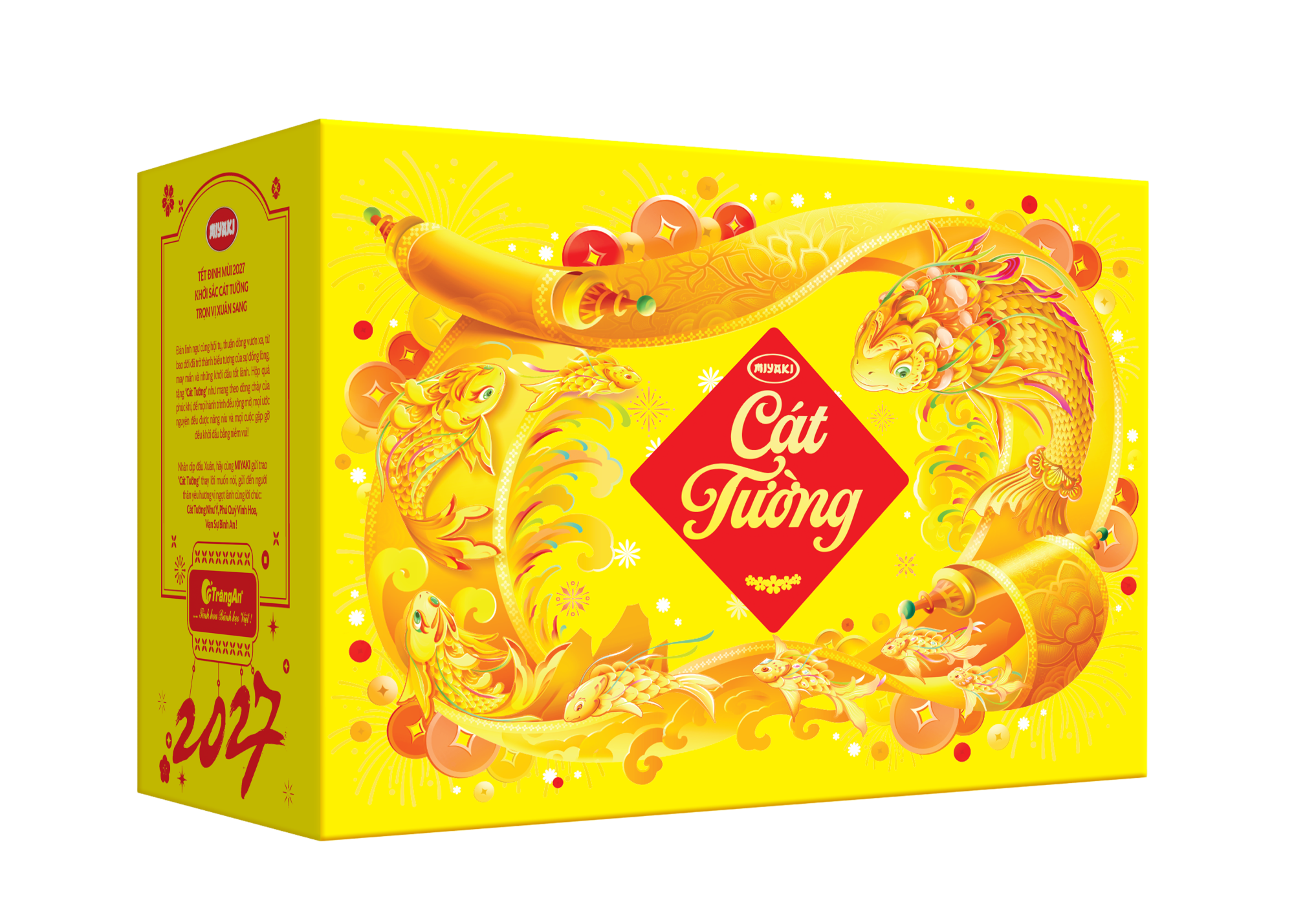  HỘP QUÀ TẶNG TẾT MIYAKI CÁT TƯỜNG 674 g (HỘP MÀU VÀNG) 