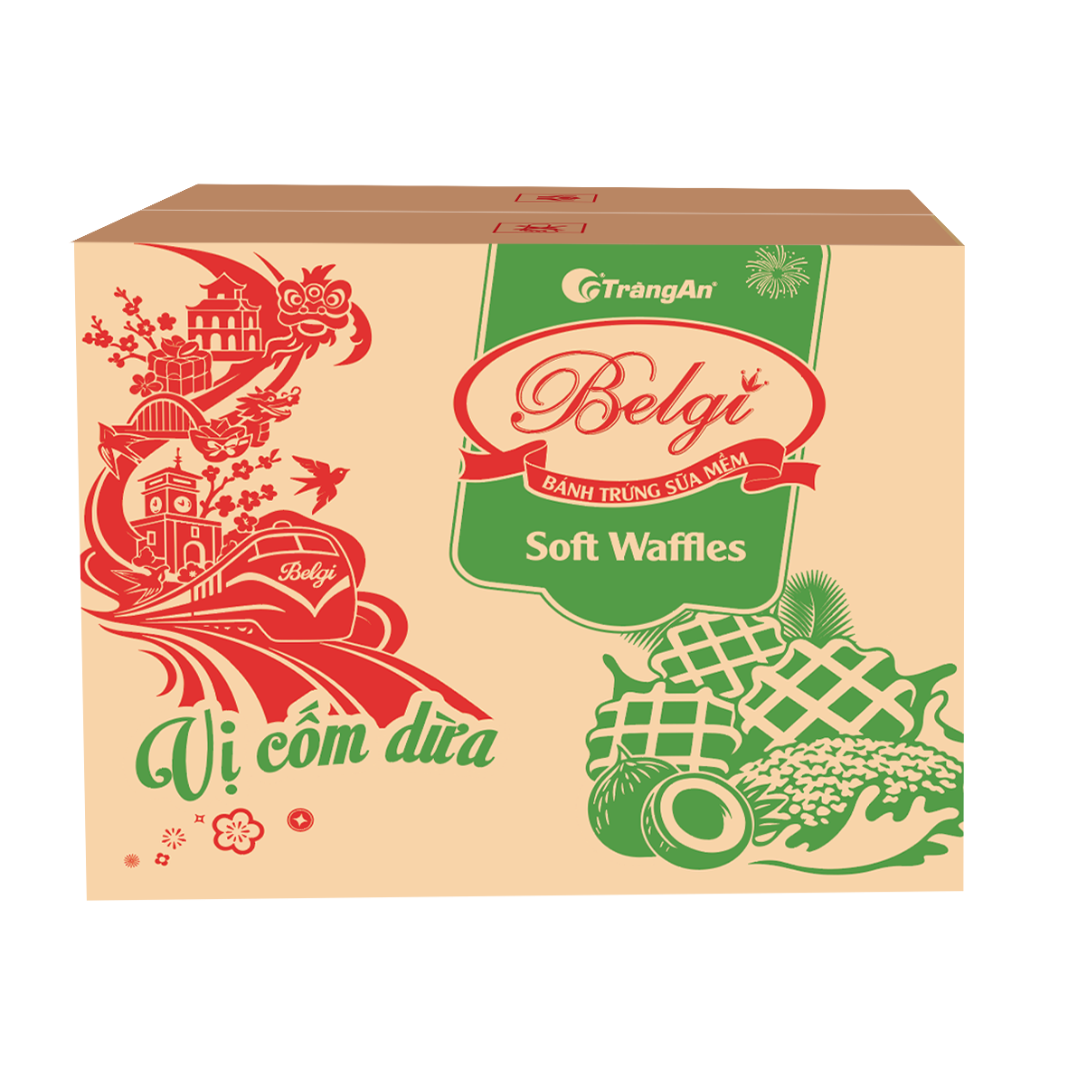  BÁNH BELGI TRỨNG SỮA MỀM VỊ CỐM DỪA 322G (PHIÊN BẢN GIỚI HẠN TẾT 2026) 