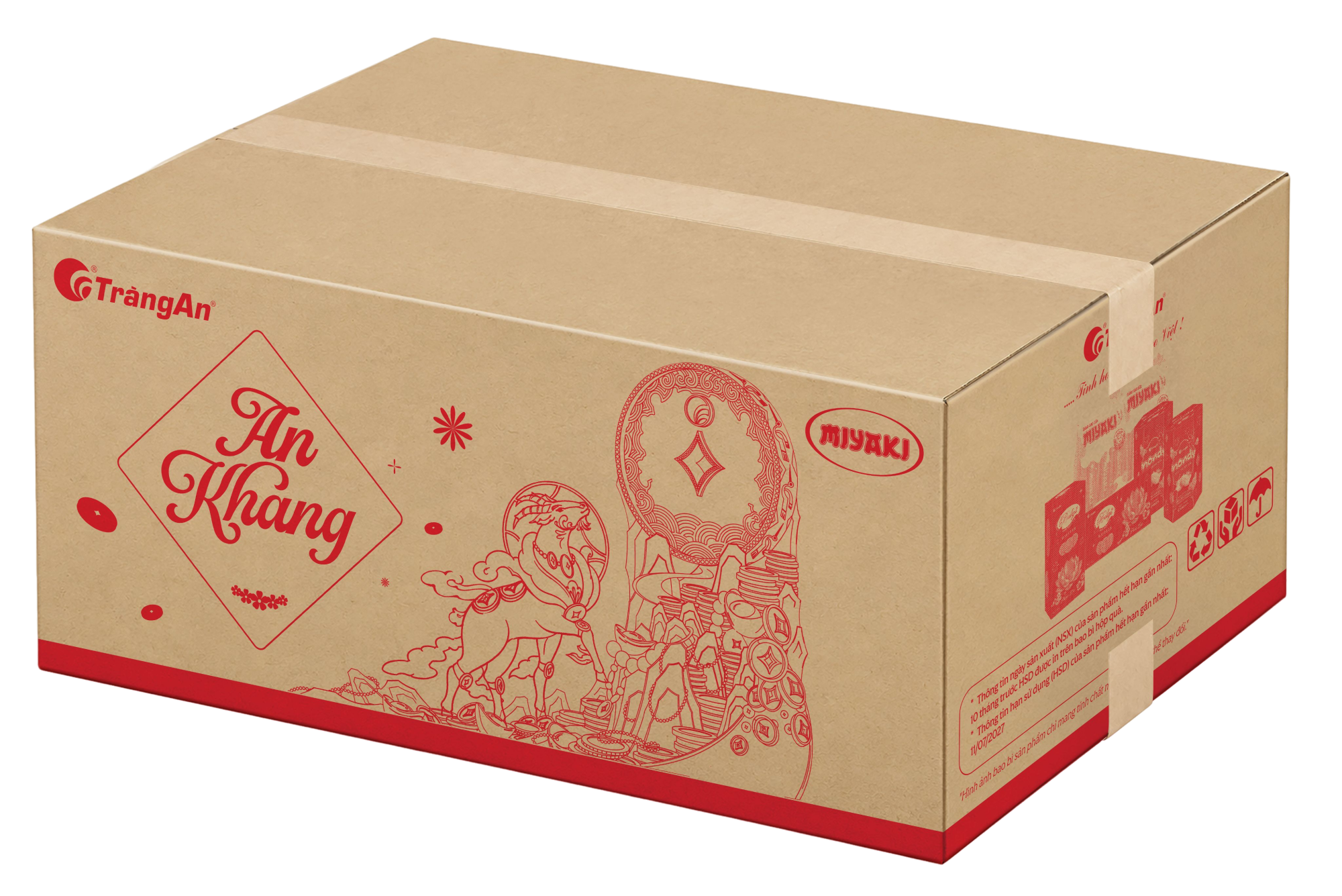  HỘP QUÀ TẶNG TẾT MIYAKI AN KHANG 674 g (HỘP MÀU ĐỎ) 