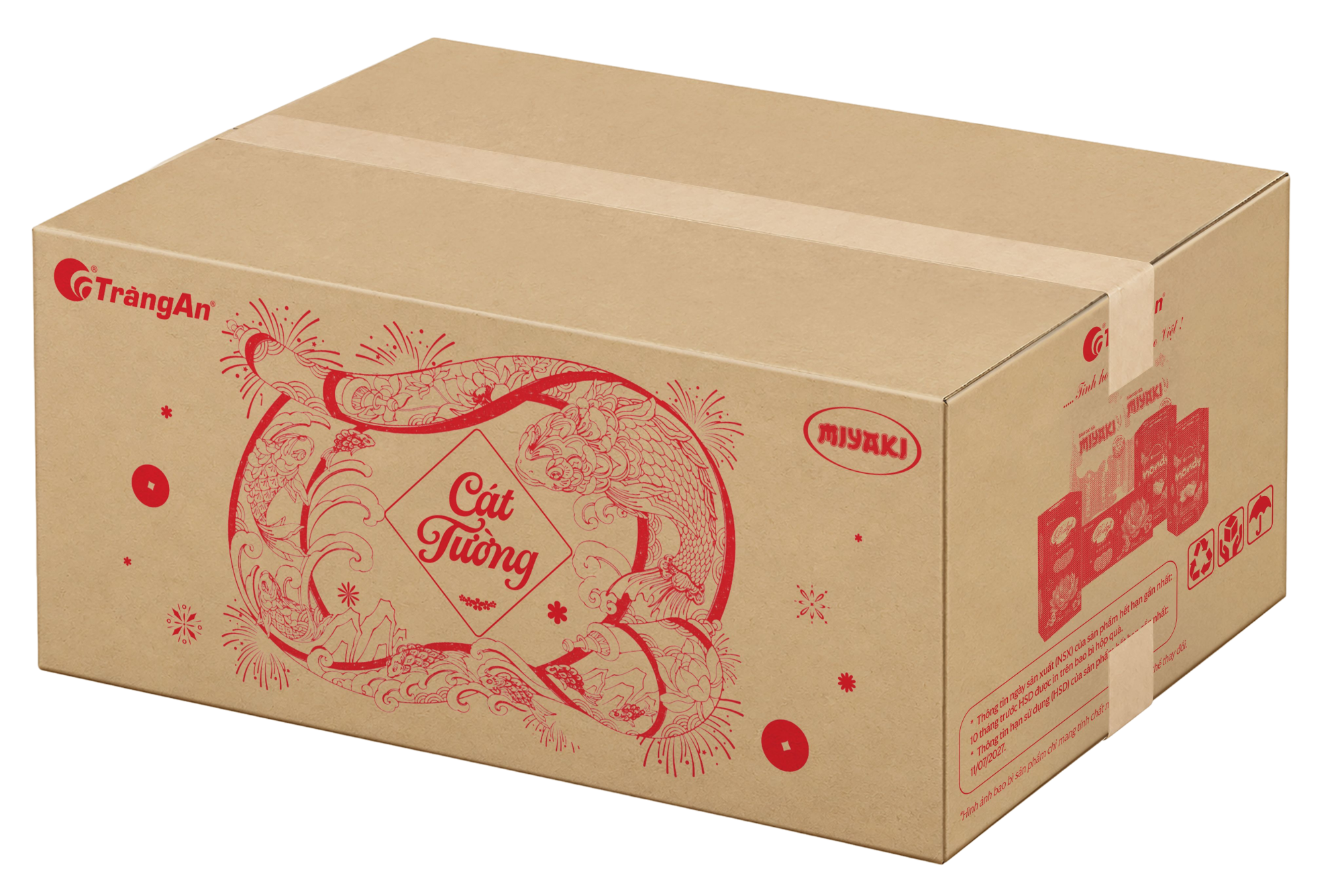  HỘP QUÀ TẶNG TẾT MIYAKI CÁT TƯỜNG 674 g (HỘP MÀU VÀNG) 