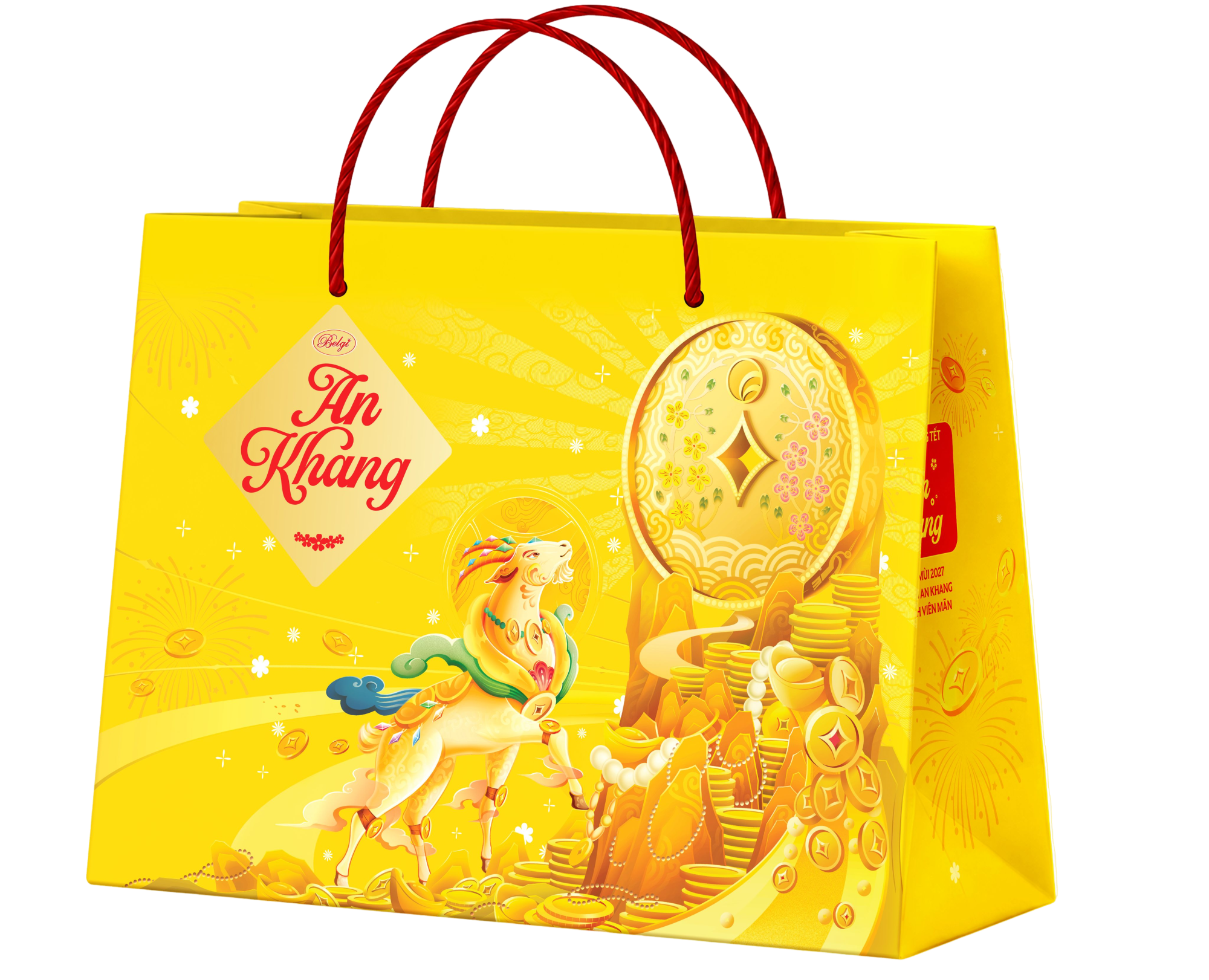  HỘP QUÀ TẶNG TẾT BELGI AN KHANG 764 g (HỘP MÀU VÀNG) 