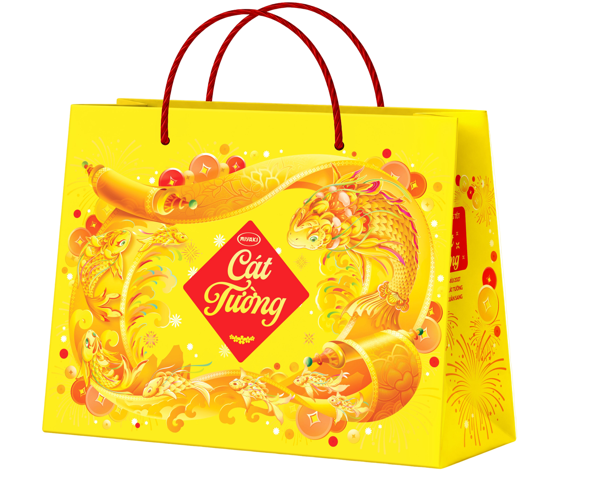  HỘP QUÀ TẶNG TẾT MIYAKI CÁT TƯỜNG 674 g (HỘP MÀU VÀNG) 