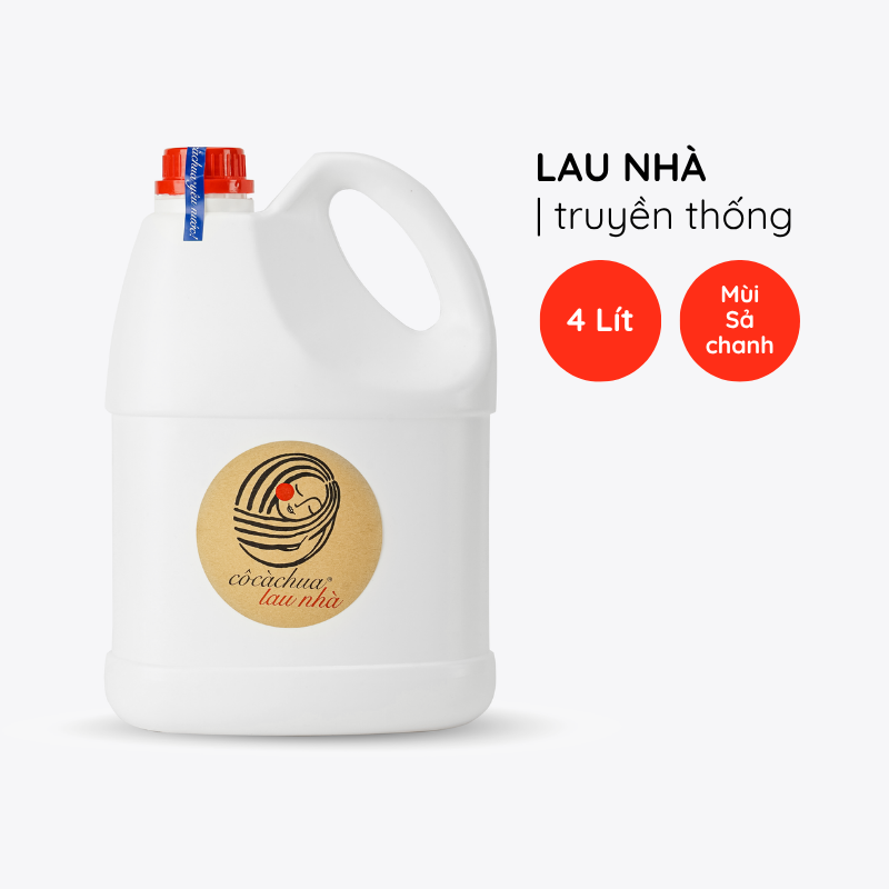  Lau nhà Truyền thống 4 lít, Mùi Sả chanh, Refill tiết kiệm 