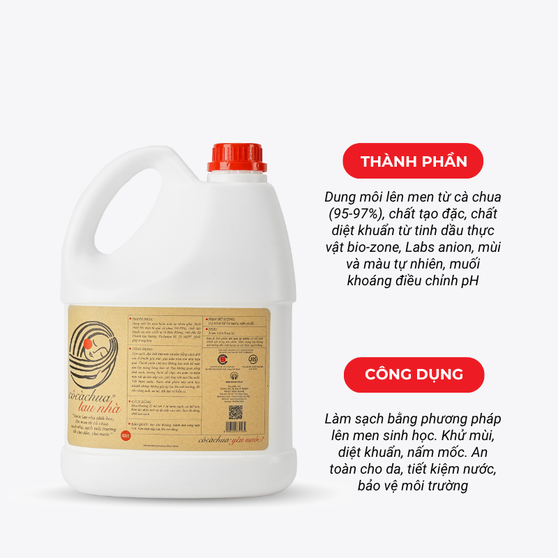  Lau nhà Truyền thống 4 lít, Mùi Sả chanh, Refill tiết kiệm 