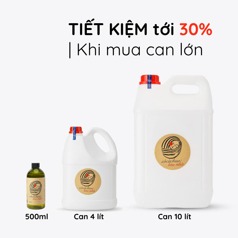  Lau nhà Truyền thống 4 lít, Mùi Sả chanh, Refill tiết kiệm 