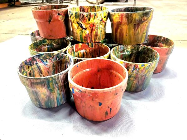 Chậu hoa phòng khách Kiểu Hàn Quốc từ nhựa tái chế