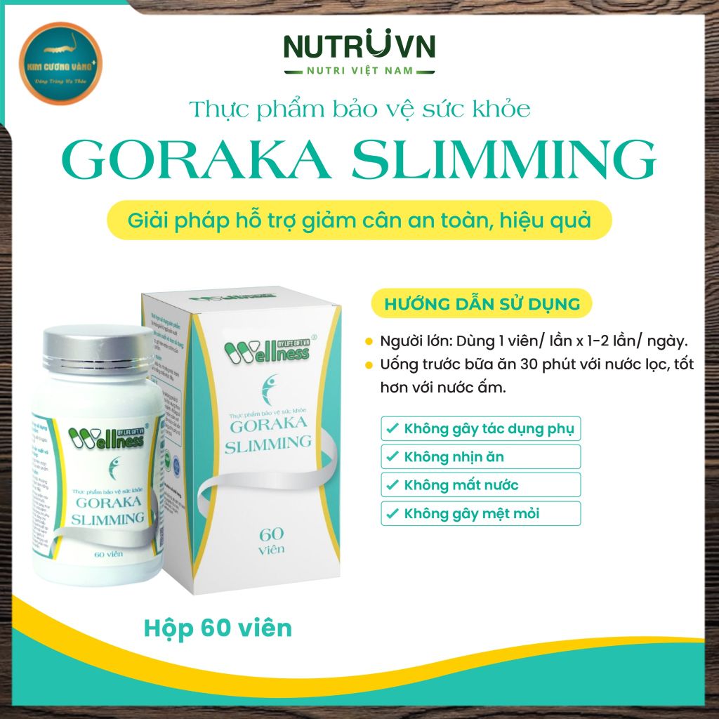 TPBVSK Goraka Slimming (60 viên) - Viên uống hỗ trợ giảm cân, tăng cường chuyển hoá chất béo