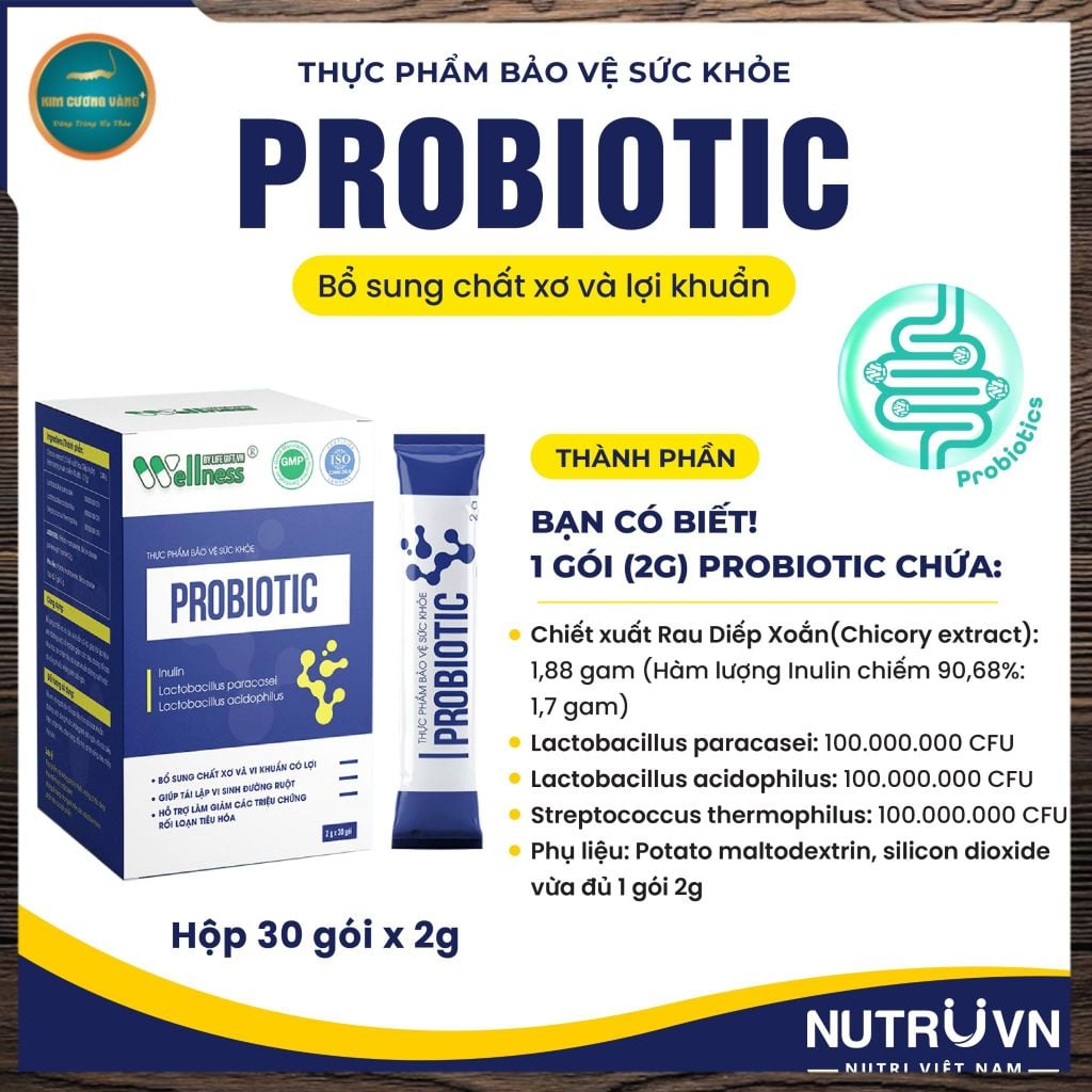 TPBVSK Probiotic  - Bổ sung chất xơ và vi khuẩn có lợi (hộp 30 gói)