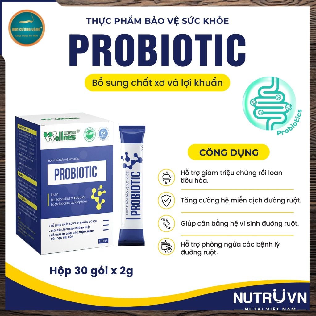 TPBVSK Probiotic  - Bổ sung chất xơ và vi khuẩn có lợi (hộp 30 gói)