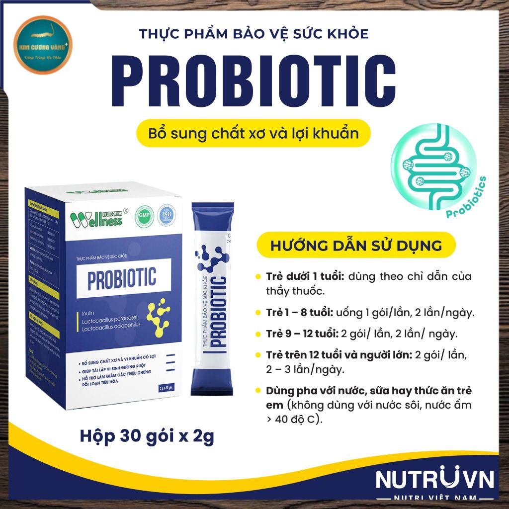 TPBVSK Probiotic  - Bổ sung chất xơ và vi khuẩn có lợi (hộp 30 gói)