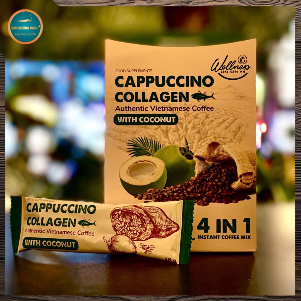 CÀ PHÊ COLLAGEN VỊ DỪA (hộp 20 gói)